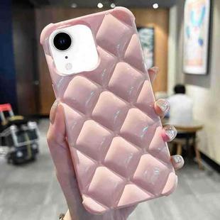 For iPhone XR Diamond Lattice Varnish TPU Phone Case(Pink)