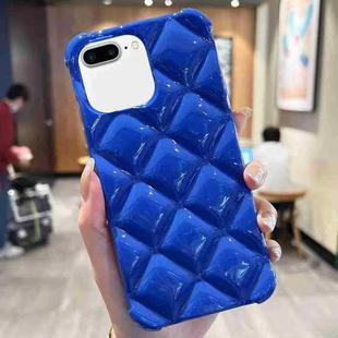For iPhone 8 Plus / 7 Plus Diamond Lattice Varnish TPU Phone Case(Blue)