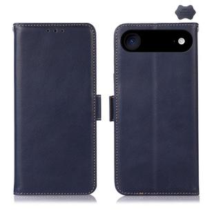 For iPhone 17 Air Crazy Horse Top Layer Cowhide Leather Phone Case(Blue)