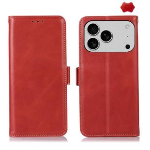 For iPhone 17 Pro Crazy Horse Top Layer Cowhide Leather Phone Case(Red)