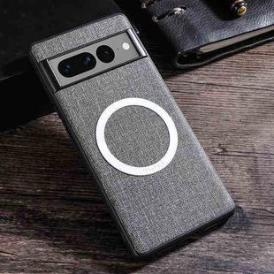 For Google Pixel 8 Pro Magsafe Magnetic Ring Cloth Texture Phone Case(Grey)