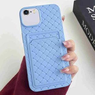 For iPhone SE 2022 / SE 2020 / 8 / 7 Weave Texture Card Slot Skin Feel Phone Case(Sky Blue)