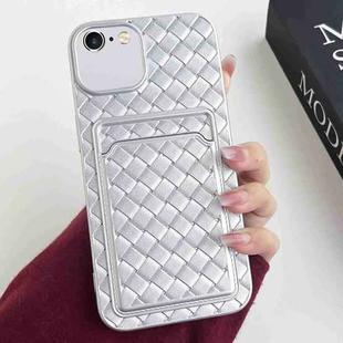 For iPhone SE 2022 / SE 2020 / 8 / 7 Weave Texture Card Slot Skin Feel Phone Case(Silver)
