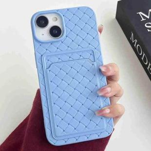 For iPhone 13 Weave Texture Card Slot Skin Feel Phone Case(Sky Blue)