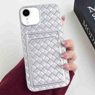 For iPhone XR Weave Texture Card Slot Skin Feel Phone Case(Silver)