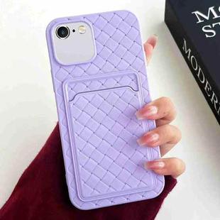 For iPhone 6s Plus / 6 Plus Weave Texture Card Slot Skin Feel Phone Case(Light Purple)