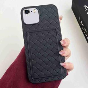 For iPhone 6s Plus / 6 Plus Weave Texture Card Slot Skin Feel Phone Case(Black)