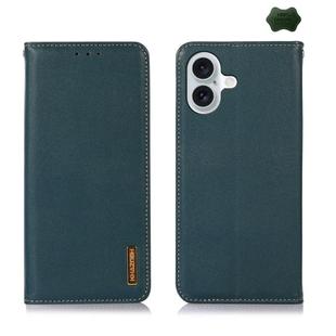 For iPhone 17 KHAZNEH Nappa Top Layer Cowhide Leather Phone Case(Green)