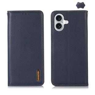 For iPhone 17 KHAZNEH Nappa Top Layer Cowhide Leather Phone Case(Blue)