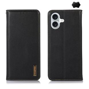 For iPhone 17 KHAZNEH Nappa Top Layer Cowhide Leather Phone Case(Black)