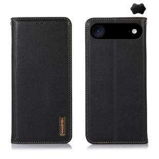 For iPhone 17 Air KHAZNEH Nappa Top Layer Cowhide Leather Phone Case(Black)