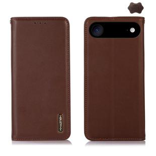 For iPhone 17 Air KHAZNEH Nappa Top Layer Cowhide Leather Phone Case(Brown)