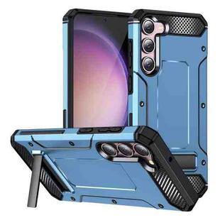 For Samsung Galaxy S23+ 5G Matte Holder Phone Case(Space Blue)