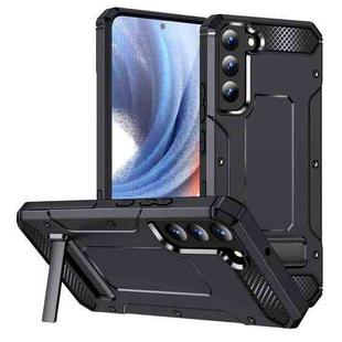 For Samsung Galaxy S22 5G Matte Holder Phone Case(Black)