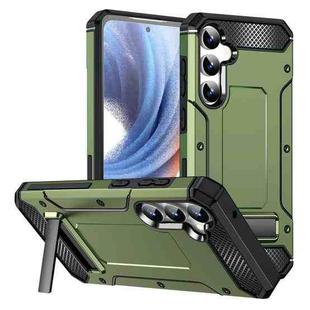 For Samsung Galaxy S23 FE 5G Matte Holder Phone Case(Army Green)