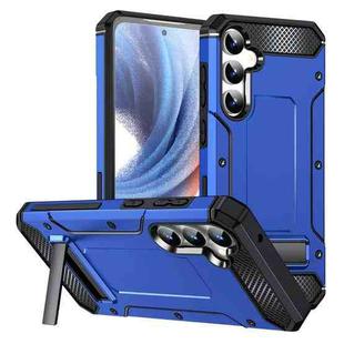 For Samsung Galaxy S23 FE 5G Matte Holder Phone Case(Dark Blue)