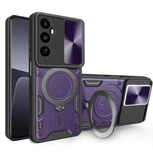 For Realme C65 4G CD Texture Sliding Camshield Magnetic Holder Phone Case(Purple)