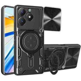 For Realme C61 / C63 CD Texture Sliding Camshield Magnetic Holder Phone Case(Black)