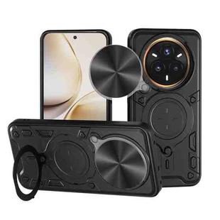 For Realme 14 Pro+ 5G CD Texture Sliding Camshield Magnetic Holder Phone Case(Black)