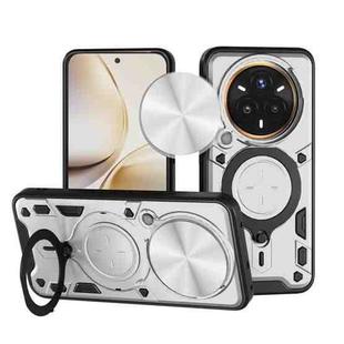 For Realme 14 Pro+ 5G CD Texture Sliding Camshield Magnetic Holder Phone Case(Silver)