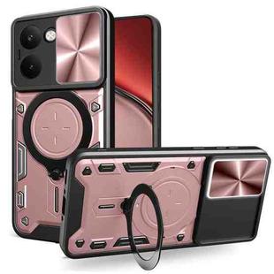 For Realme P3 Ultra 5G India CD Texture Sliding Camshield Magnetic Holder Phone Case(Pink)