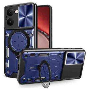 For Realme P3 Ultra 5G India CD Texture Sliding Camshield Magnetic Holder Phone Case(Blue)