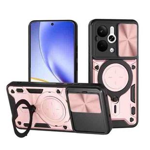 For Realme P3 5G / 14 5G Global CD Texture Sliding Camshield Magnetic Holder Phone Case(Pink)