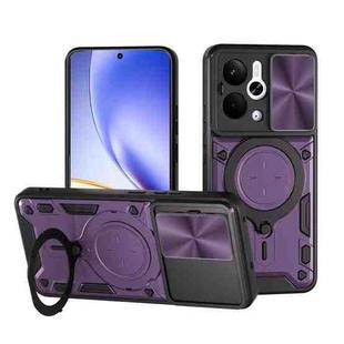 For Realme P3 5G / 14 5G Global CD Texture Sliding Camshield Magnetic Holder Phone Case(Purple)