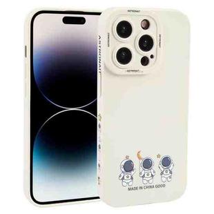 For iPhone 14 Pro Astronaut Pattern TPU Phone Case(White)