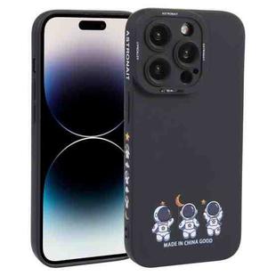 For iPhone 14 Pro Max Astronaut Pattern TPU Phone Case(Black)