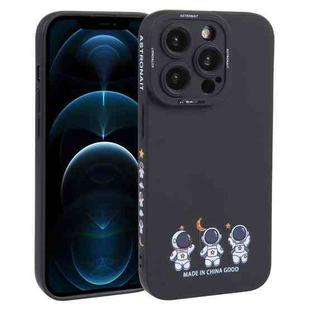 For iPhone 12 Pro Max Astronaut Pattern TPU Phone Case(Black)