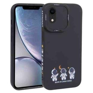 For iPhone XR Astronaut Pattern TPU Phone Case(Black)