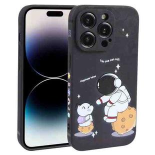 For iPhone 14 Pro Astronaut Pattern Frosted TPU Phone Case(Black)