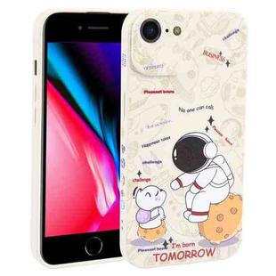 For iPhone SE 2022 / SE 2020 / 8 / 7 Astronaut Pattern Frosted TPU Phone Case(White)