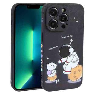 For iPhone 13 Pro Max Astronaut Pattern Frosted TPU Phone Case(Black)