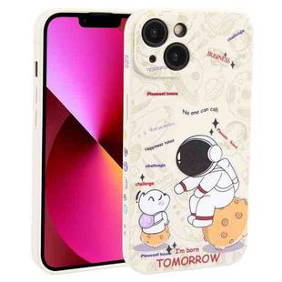 For iPhone 13 Astronaut Pattern Frosted TPU Phone Case(White)