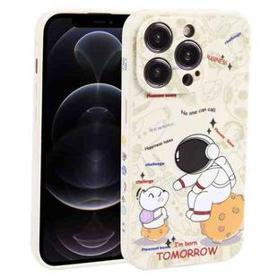 For iPhone 12 Pro Astronaut Pattern Frosted TPU Phone Case(White)