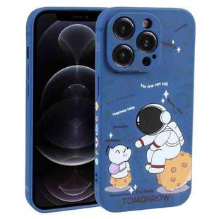 For iPhone 12 Pro Astronaut Pattern Frosted TPU Phone Case(Blue)
