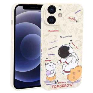 For iPhone 12 mini Astronaut Pattern Frosted TPU Phone Case(White)