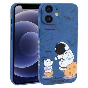 For iPhone 12 mini Astronaut Pattern Frosted TPU Phone Case(Blue)