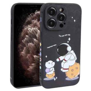 For iPhone 11 Pro Astronaut Pattern Frosted TPU Phone Case(Black)