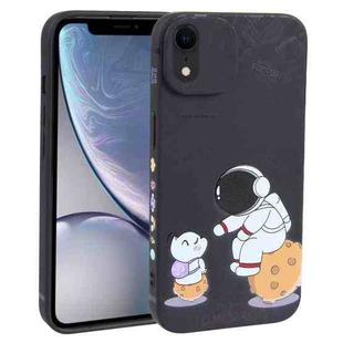 For iPhone XR Astronaut Pattern Frosted TPU Phone Case(Black)