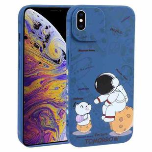 For iPhone XS Max Astronaut Pattern Frosted TPU Phone Case(Blue)