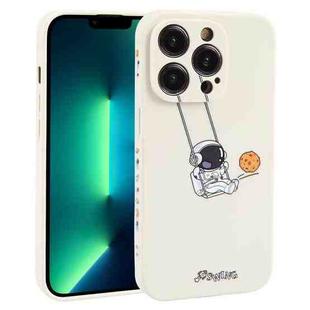 For iPhone 13 Pro Max Astronaut Swinging Pattern TPU Phone Case(White)