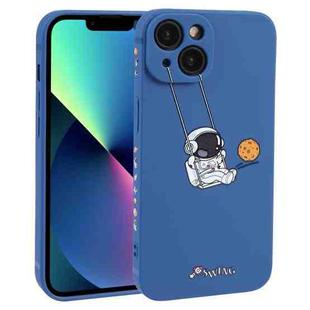 For iPhone 13 mini Astronaut Swinging Pattern TPU Phone Case(Blue)