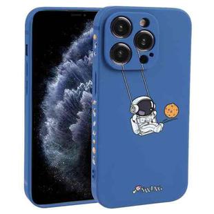 For iPhone 11 Pro Max Astronaut Swinging Pattern TPU Phone Case(Blue)