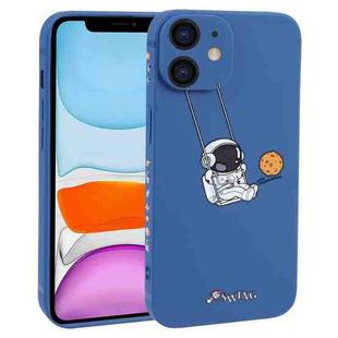 For iPhone 11 Astronaut Swinging Pattern TPU Phone Case(Blue)