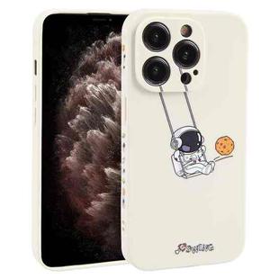 For iPhone 11 Pro Astronaut Swinging Pattern TPU Phone Case(White)