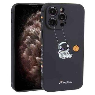 For iPhone 11 Pro Astronaut Swinging Pattern TPU Phone Case(Black)