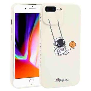 For iPhone 8 Plus / 7 Plus Astronaut Swinging Pattern TPU Phone Case(White)